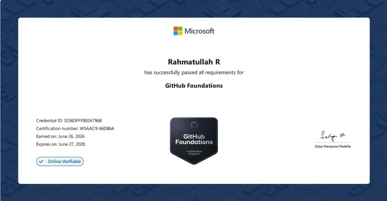 GitHub Foundations, Microsoft certificate